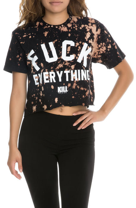Fuck Everything Bleached Crop